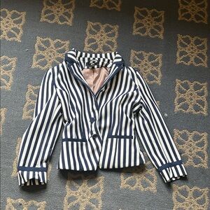 H&M Navy and White Striped Blazer
